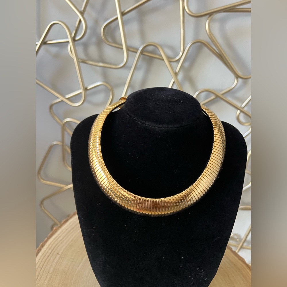 VintageGold Thick Omega Statement Necklace